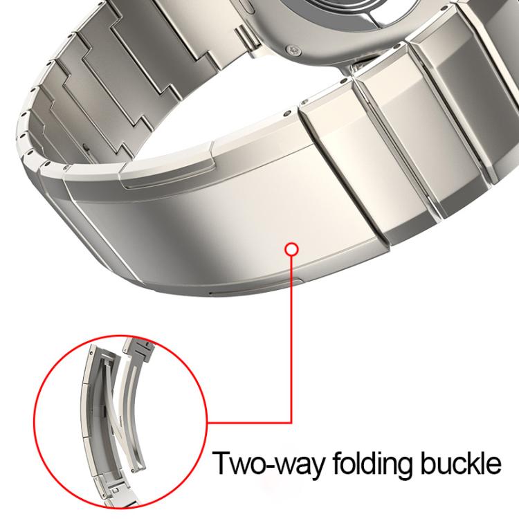 For Apple Watch 42mm / 41mm / 40mm / 38mm One-Bead Pure Titanium Buckle Watch Band(Grey)