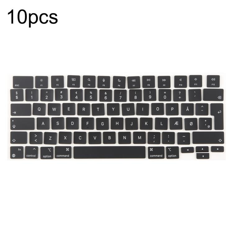 For MacBook A2442 A2485 A2779 A2780 A2991 A2992 A2918 10pcs UK Big Enter Version Keycaps, Language:Denmark