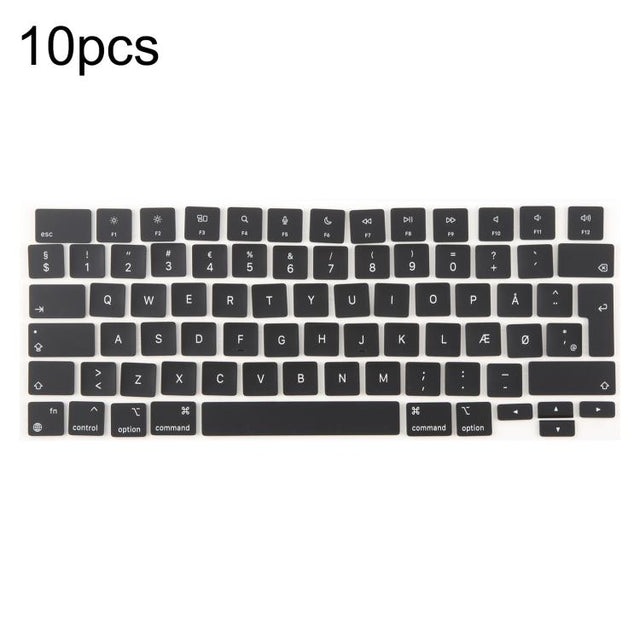 For MacBook A2442 A2485 A2779 A2780 A2991 A2992 A2918 10pcs UK Big Enter Version Keycaps, Language:Denmark