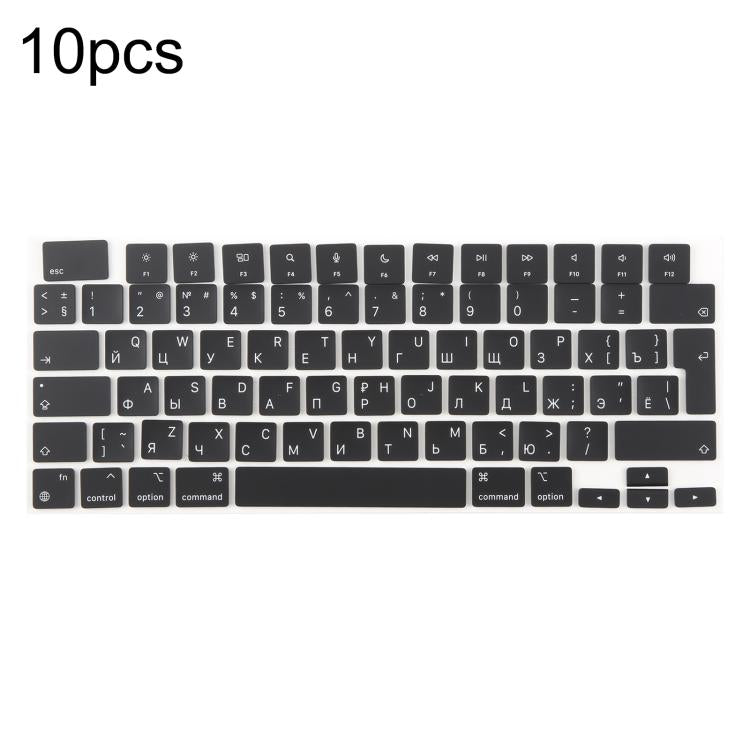 For MacBook A2442 A2485 A2779 A2780 A2991 A2992 A2918 10pcs UK Big Enter Version Keycaps, Language:Russian