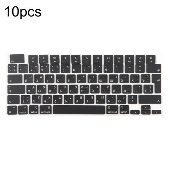 For MacBook A2442 A2485 A2779 A2780 A2991 A2992 A2918 10pcs UK Big Enter Version Keycaps, Language:Russian