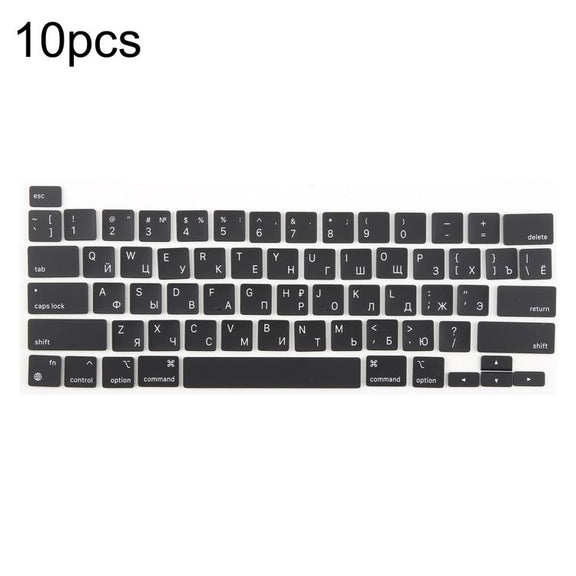 For MacBook A2251 A2289 A2238 A2338 10pcs US Small Enter Version Keycaps, Language:Russian