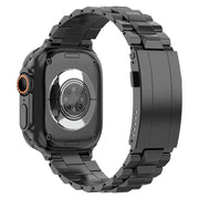For Apple Watch 46mm / 49mm / 45mm / 44mm T-shaped Turtle Buckle Detachable Titanium Watch Band(Black)