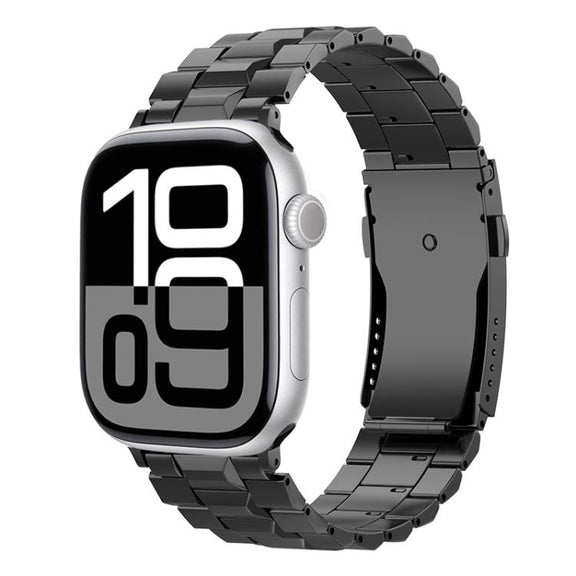 For Apple Watch 42mm / 41mm / 40mm / 38mm T-shaped Turtle Buckle Detachable Titanium Watch Band(Black)