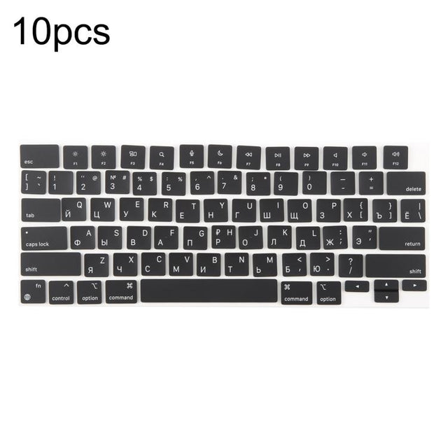 For MacBook A2442 A2485 A2779 A2780 A2991 A2992 A2918 10pcs US Small Enter Version Keycaps, Language:Russian