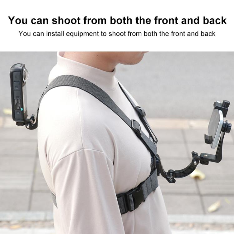 3 in 1 Quick Release Body Mount Belt Chest Strap with Mount & Screw(Grey)