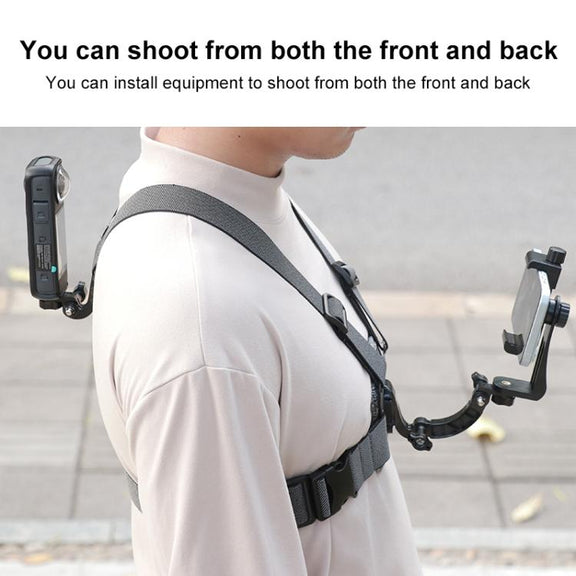 10 in 1 360 Phone Clamp Quick Release Body Mount Belt Chest Strap with Mount & Screw(Grey)