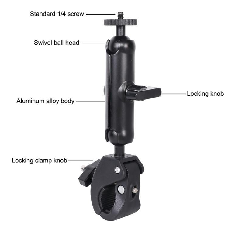 Universal Action Camera Bicycle Handlebar Clamp, Size:L 24cm(Black)