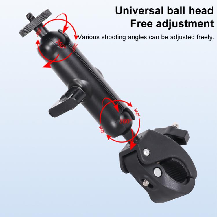 Universal Action Camera Bicycle Handlebar Clamp, Size:M 20cm(Black)