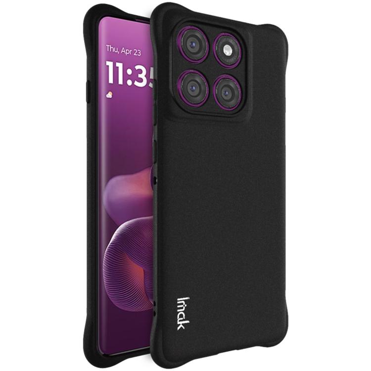 For Motorola Edge 60 Pro imak Shockproof Airbag TPU Phone Case(Matte Black)