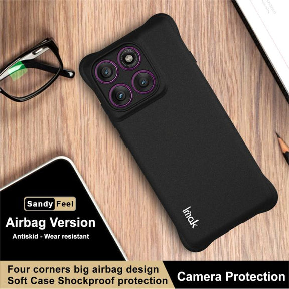 For Motorola Edge 60 Pro imak Shockproof Airbag TPU Phone Case(Matte Black)