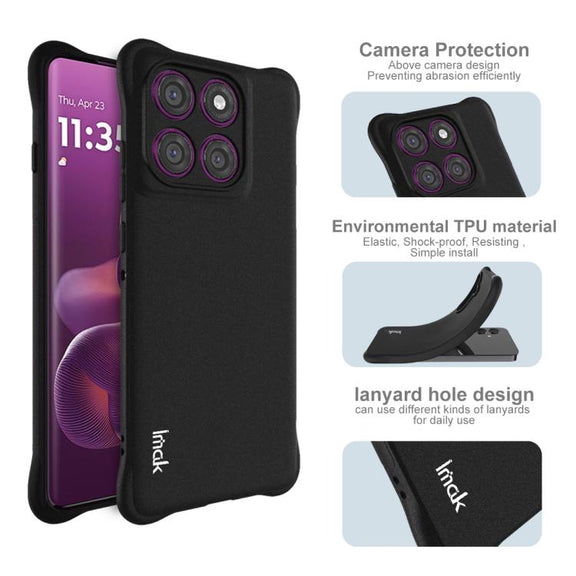 For Motorola Edge 60 Pro imak Shockproof Airbag TPU Phone Case(Matte Black)