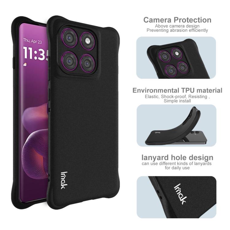 For Motorola Edge 60 Pro imak Shockproof Airbag TPU Phone Case(Matte Black)