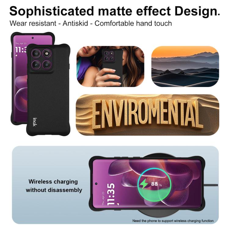 For Motorola Edge 60 Pro imak Shockproof Airbag TPU Phone Case(Matte Black)