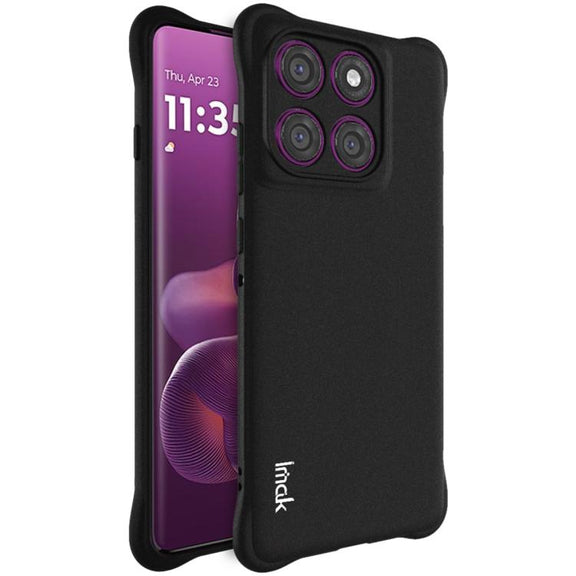 For Motorola Edge 60 Pro imak Shockproof Airbag TPU Phone Case(Matte Black)