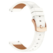 18mm Square Leather Rose Gold Buckle Watch Band(White)