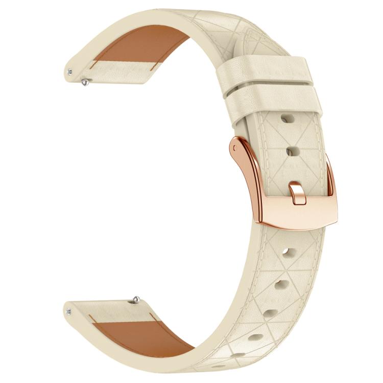 18mm Square Leather Rose Gold Buckle Watch Band(Apricot)