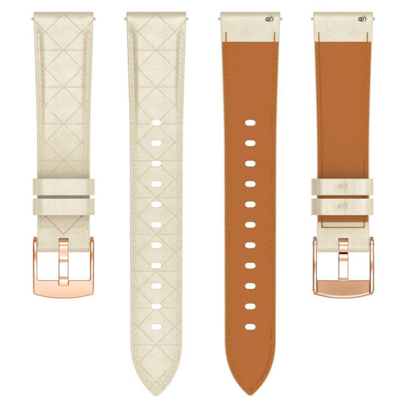 18mm Square Leather Rose Gold Buckle Watch Band(Apricot)
