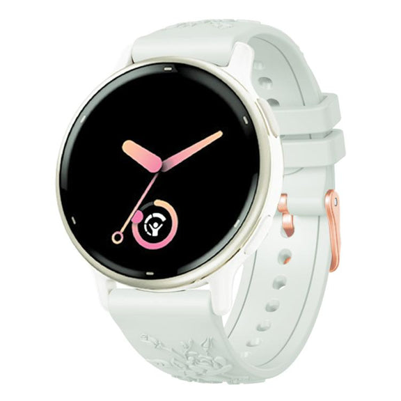 20mm Embossed Rose Gold Buckle Silicone Watch Band(Fog Gray)
