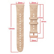 20mm Embossed Rose Gold Buckle Silicone Watch Band(White)