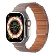 For Apple Watch 46mm / 49mm / 45mm / 44mm Magnetic PU Leather Watch Band(Khaki) - Watch Bands by PMC TechLife | Online Shopping South Africa | PMC TechLife | Buy Now Pay Later Mobicred