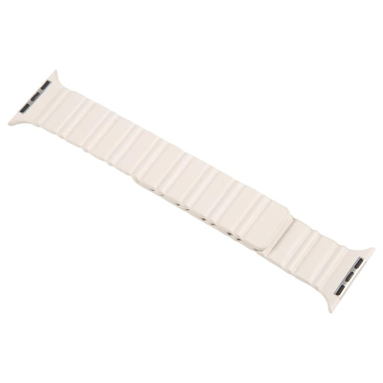 For Apple Watch 42mm / 41mm / 40mm / 38mm Magnetic PU Leather Watch Band(Starlight)