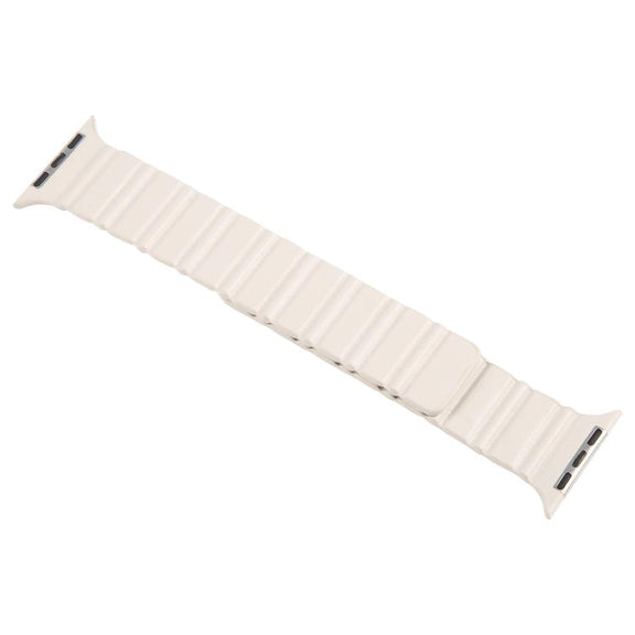 For Apple Watch 46mm / 49mm / 45mm / 44mm Magnetic PU Leather Watch Band(Red)