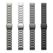For Gamin 22mm Safety Buckle Pure Titanium Metal Watch Band(Silver)