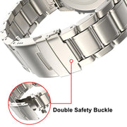 For Gamin 26mm Safety Buckle Pure Titanium Metal Watch Band(Silver)