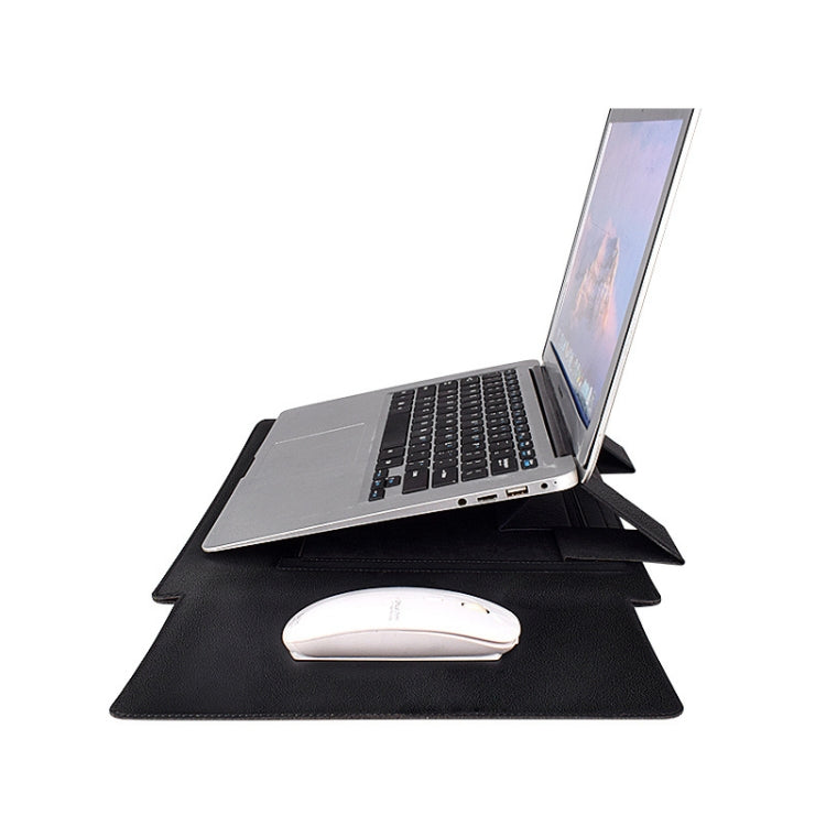 PU05 Sleeve Leather Case Carrying Bag for 13.3 inch Laptop(Black)