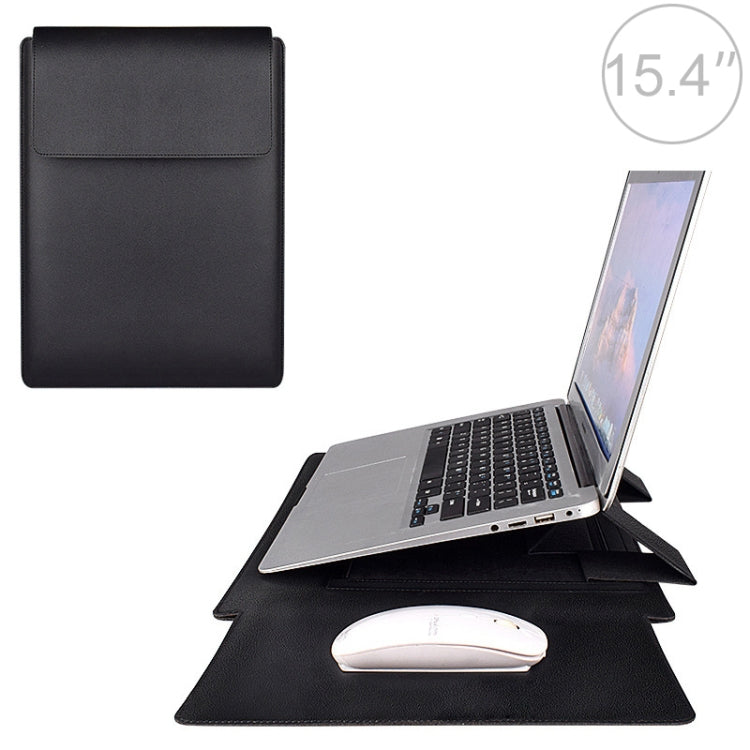 PU05 Sleeve Leather Case Carrying Bag for 15.4 inch Laptop(Black)