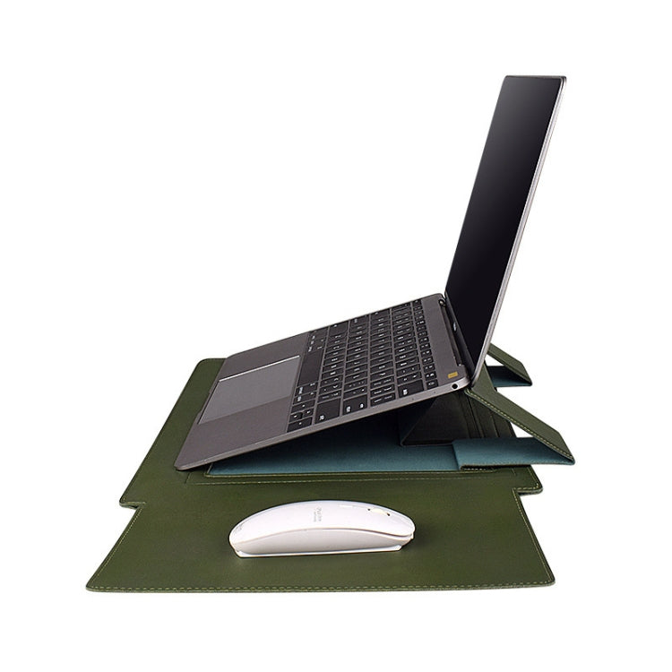 PU05 Sleeve Leather Case Carrying Bag for 15.4 inch Laptop(Green)