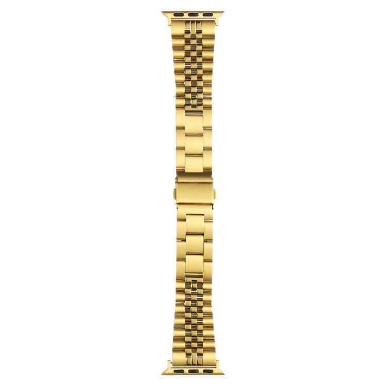 For Apple Watch 46mm / 49mm / 45mm / 44mm Quick Release Five-bead Metal Watch Band(Gold)