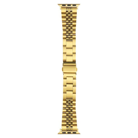 For Apple Watch 46mm / 49mm / 45mm / 44mm Quick Release Five-bead Metal Watch Band(Gold)