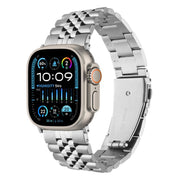 For Apple Watch 46mm / 49mm / 45mm / 44mm Quick Release Five-bead Metal Watch Band(Silver)
