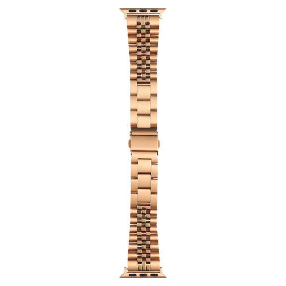 For Apple Watch 42mm / 41mm / 40mm / 38mm Quick Release Five-bead Metal Watch Band(Rose Gold)