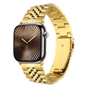 For Apple Watch 42mm / 41mm / 40mm / 38mm Quick Release Five-bead Metal Watch Band(Gold)