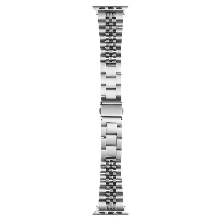 For Apple Watch 42mm / 41mm / 40mm / 38mm Quick Release Five-bead Metal Watch Band(Silver)