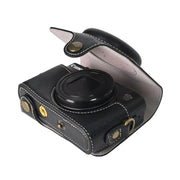 For Canon PowerShot SX740 HS Retro Litchi Texture Leather Full Body Camera Case Bag with Strap(Green)
