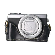 For Canon G7 X Mark III / G7X3 Retro Pull Up Leather Full Body Camera Case Bag with Strap(Black)