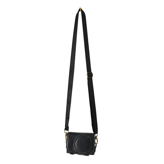 For Canon G7 X Mark III / G7X3 Retro Pull Up Leather Full Body Camera Case Bag with Strap(Black)