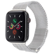 For Apple Watch 46mm / 49mm / 45mm / 44mm Double-section Magnetic Milanese Steel Watch Band(Silver)