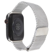 For Apple Watch 42mm / 41mm / 40mm / 38mm Double-section Magnetic Milanese Steel Watch Band(Silver)