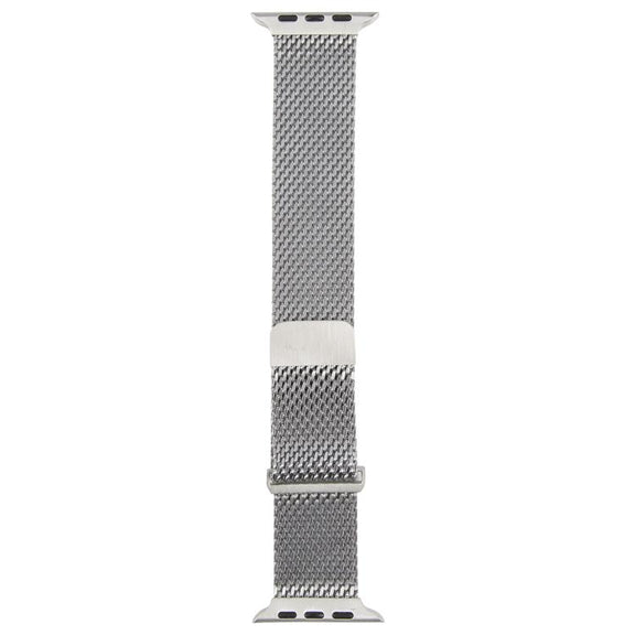 For Apple Watch 42mm / 41mm / 40mm / 38mm Double-section Magnetic Milanese Steel Watch Band(Silver)