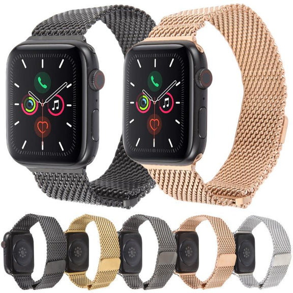 For Apple Watch 42mm / 41mm / 40mm / 38mm Double-section Magnetic Milanese Steel Watch Band(Silver)