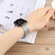 For Apple Watch 46mm / 49mm / 45mm / 44mm Double-section Magnetic Milanese Steel Watch Band(Silver)