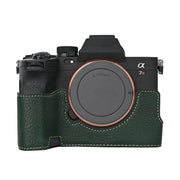 For Sony ILCE7RM5 / A7R5 Litchi Texture PU Leather Camera Half Case Base(Green)