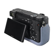 For Sony ILCE-6400 / A6300 / A6200 Litchi Texture PU Leather Camera Half Case Base(Blue)