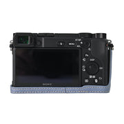For Sony ILCE-6400 / A6300 / A6200 Litchi Texture PU Leather Camera Half Case Base(Blue)