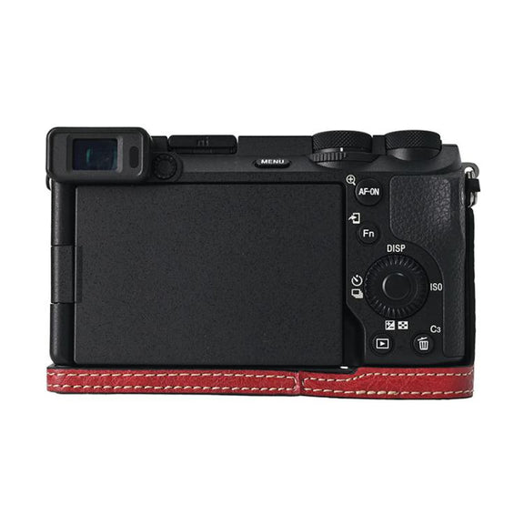 For Sony ILCE-6700 / A6700 Litchi Texture PU Leather Camera Half Case Base(Wine Red)